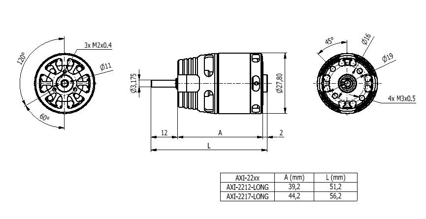 Axi 2217/20 V2 Long 840 RPM/V 74g Outrunner 5 Axi 2217/20 V2 Long 840 RPM/V 74g Outrunner - Image 3