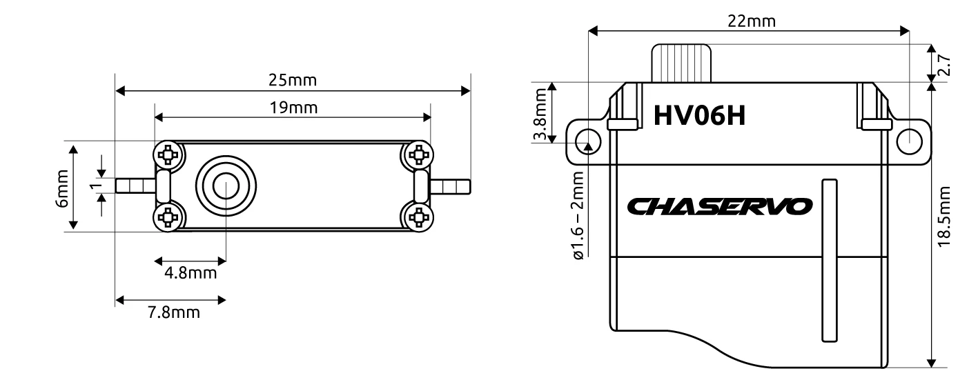 CHA HV06H Wing Servo - 2.4Kg.cm 0.05s 5.8g 6mm 5 CHA HV06H Wing Servo - 2.4Kg.cm 0.05s 5.8g 6mm - Image 3