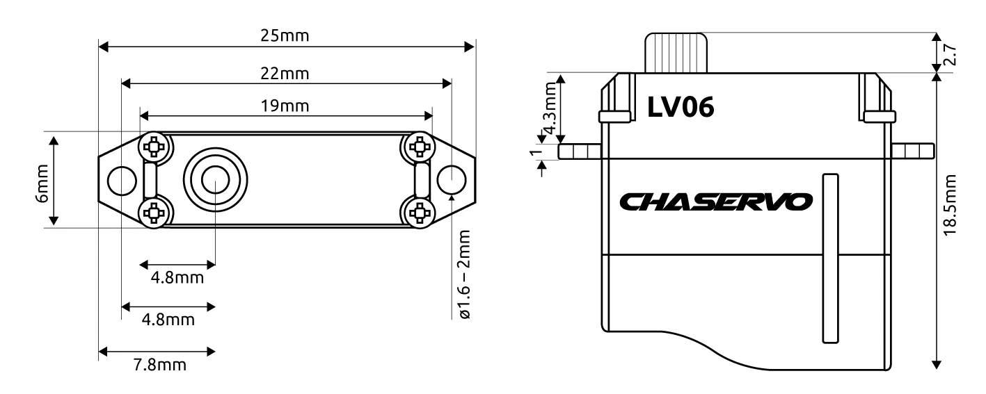 CHA LV06 Servo - 1.7Kg.cm 0.06s 5.8g 6mm 5 CHA LV06 Servo - 1.7Kg.cm 0.06s 5.8g 6mm - Image 3