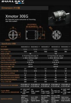 DualskyXM3036EG-11 1370 RPM/V 89g Cased Outrunner -Rc Airplane Store dualsky xm3036eg 11 1370 rpm v 89g cased outrunner 40