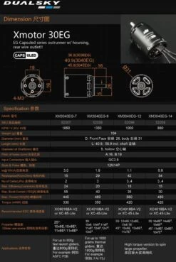 DualskyXM3040EG-9 1350 RPM/V 104g Cased Outrunner -Rc Airplane Store dualsky xm3040eg 9 1350 rpm v 104g cased outrunner 40