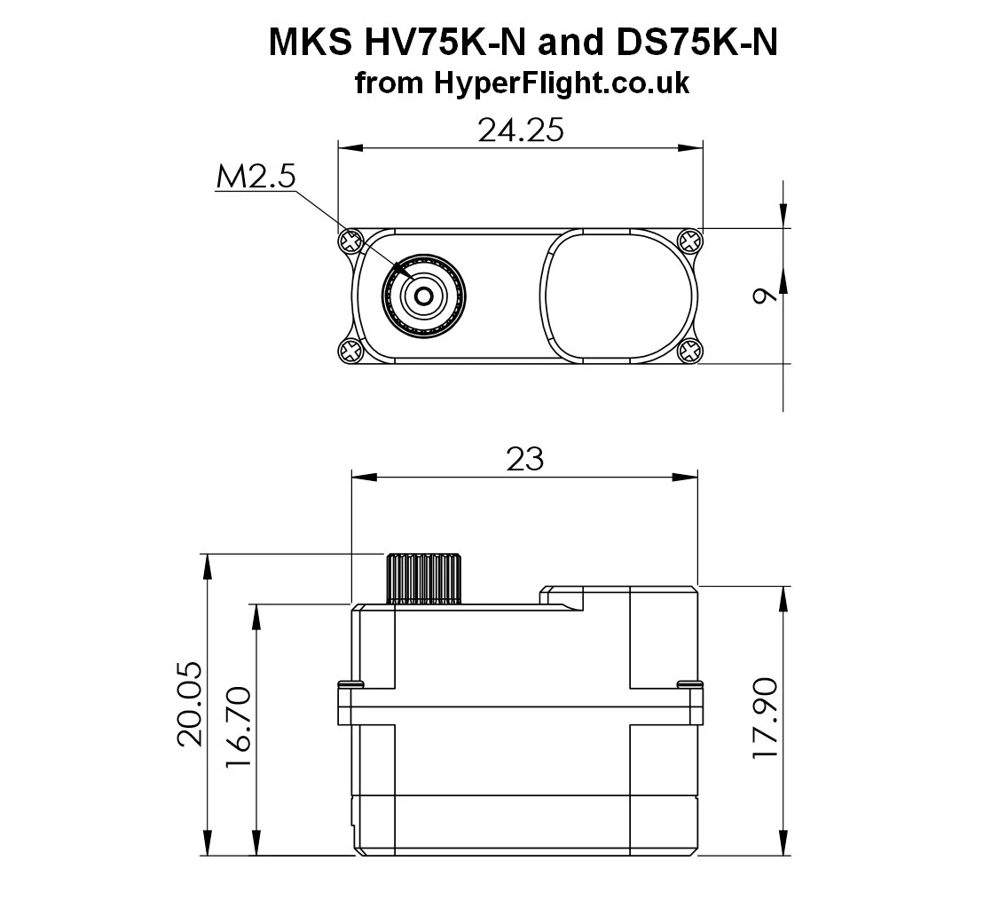 MKS HV75K-N Servo - 3.3Kg.cm 0.09s 7.4g 9mm 4 MKS HV75K-N Servo - 3.3Kg.cm 0.09s 7.4g 9mm - Image 2