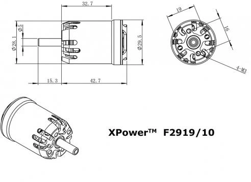 XPower F2919/10 Light 1480 RPM/V 83g Cased Outrunner 6 XPower F2919/10 Light 1480 RPM/V 83g Cased Outrunner - Image 4